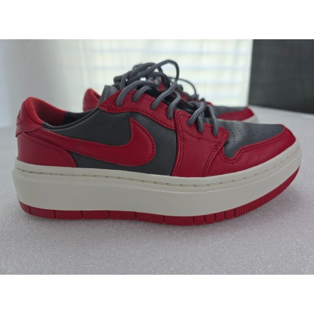 Nike Air Jordan 1 Elevate Low Womens 8 Red Grey Platform Shoes w/ Box DH7004-006